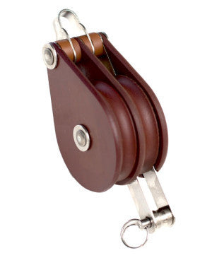 Poulie double 10mm + ringot / estrope interne - Voiles Saintonge inc